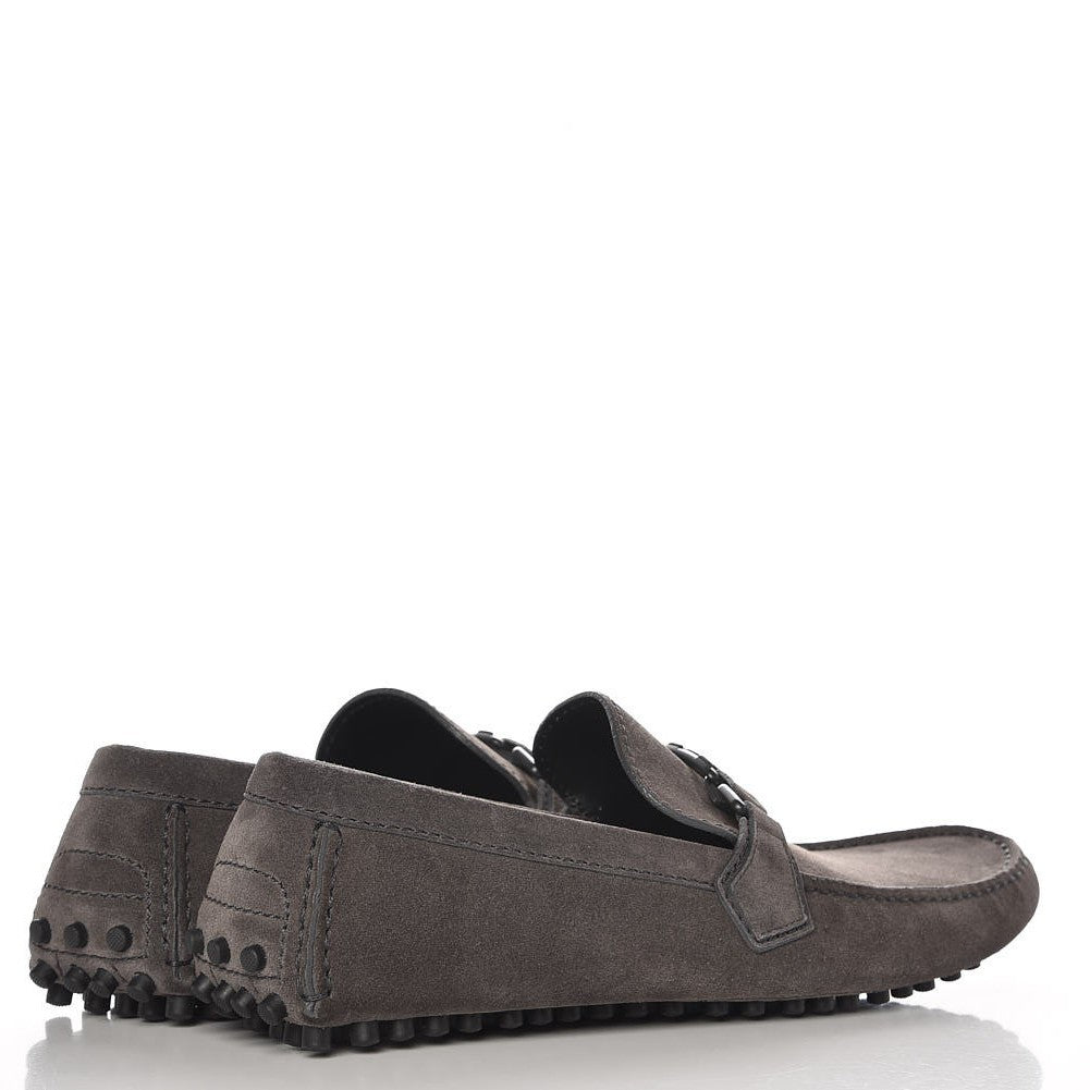 Louis Vuitton Men's Suede Hockenheim Loafers 8.5 Grey 4 of 12