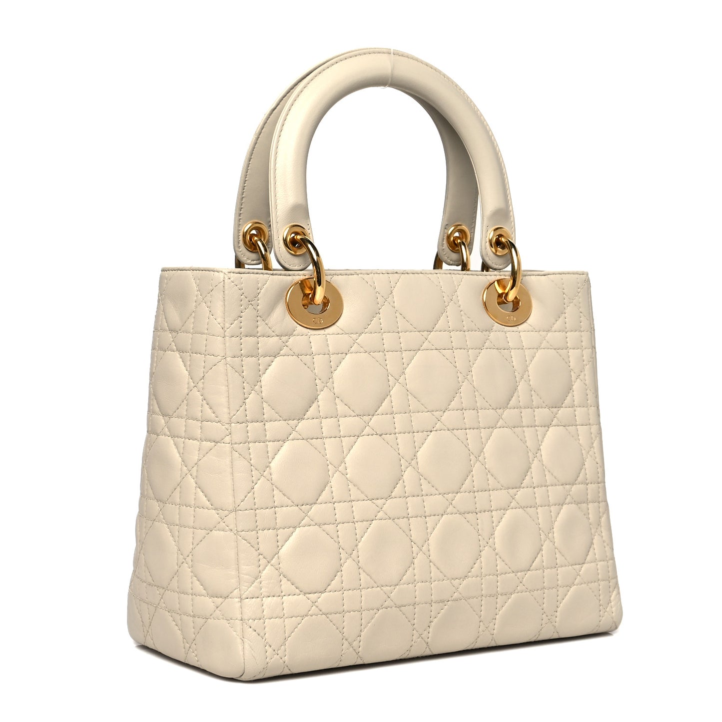 Lambskin Cannage Medium Lady Dior Light Beige