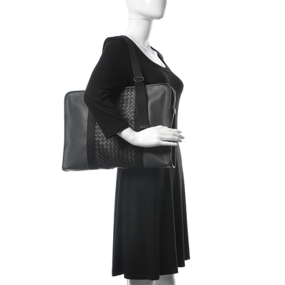 Bottega Veneta Nappa Intrecciato Briefcase Medium Grey Black 2 of 8