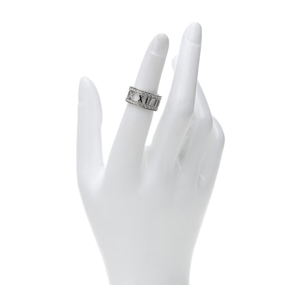 Tiffany 18K White Gold Diamond Wide Atlas Open Ring 50 5.25 2 of 6