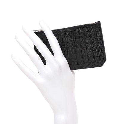 Saint Laurent Grained Calfskin 5 Fragments Zip Pouch Card Holder Black 2 of 8