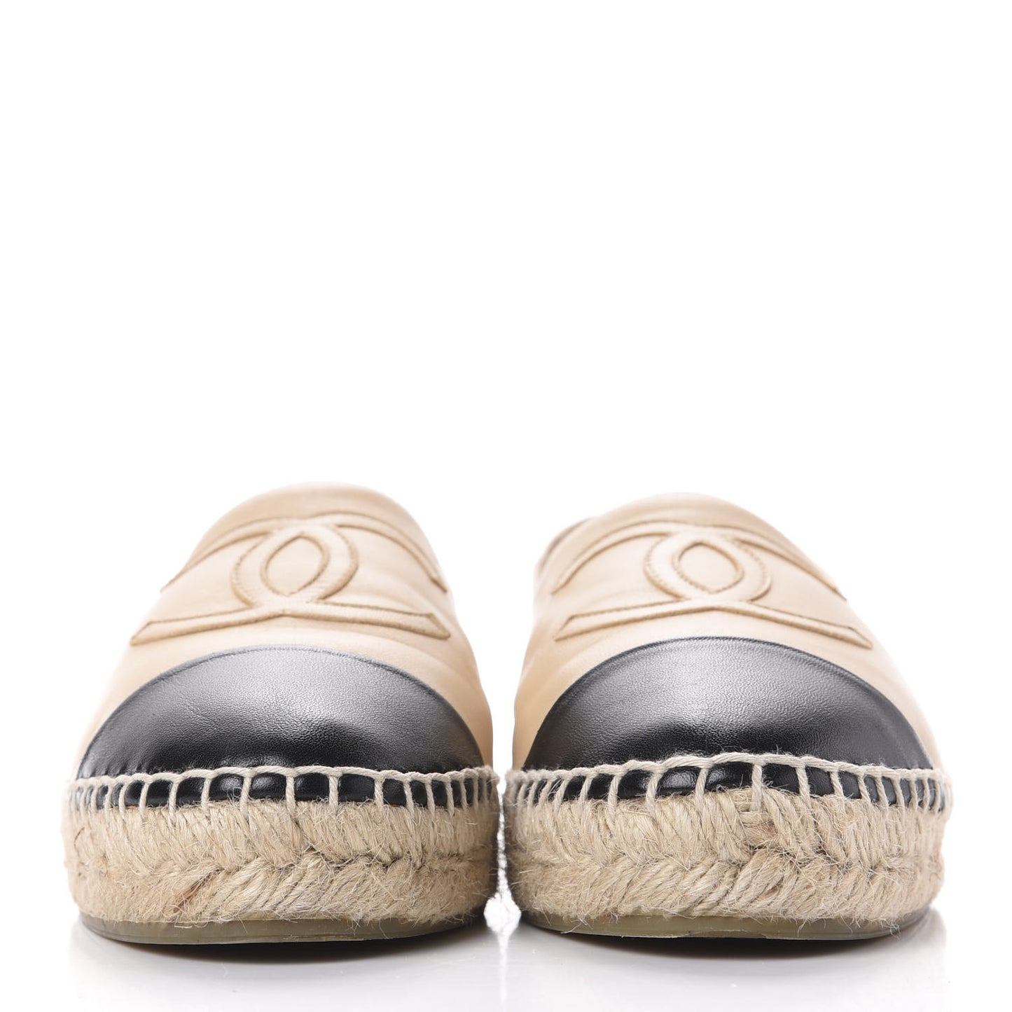 Lambskin CC Espadrilles 37 Beige Black