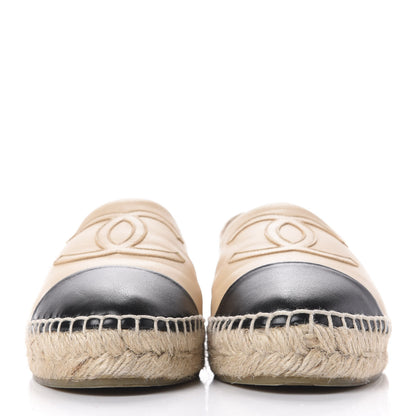 Chanel Lambskin CC Espadrilles 37 Beige Black 2 of 12