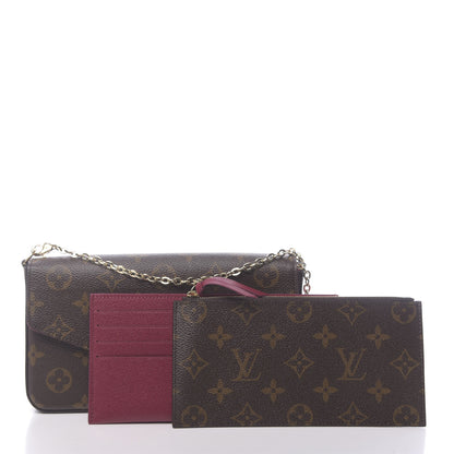 Louis Vuitton Monogram Pochette Felicie Chain Wallet Fuchsia 3 of 10