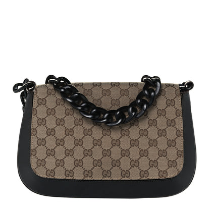 Gucci Monogram Wooden Chain Flap Brown 1 of 12