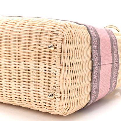 Christian Dior Wicker Oblique Medium Lady Dior Bag Pink Grey 9 of 11