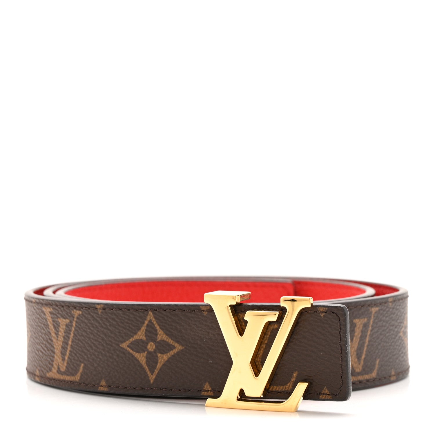 Louis Vuitton Monogram 30mm LV Initiales Reversible Belt 90 36 Coquelicot 1 of 10