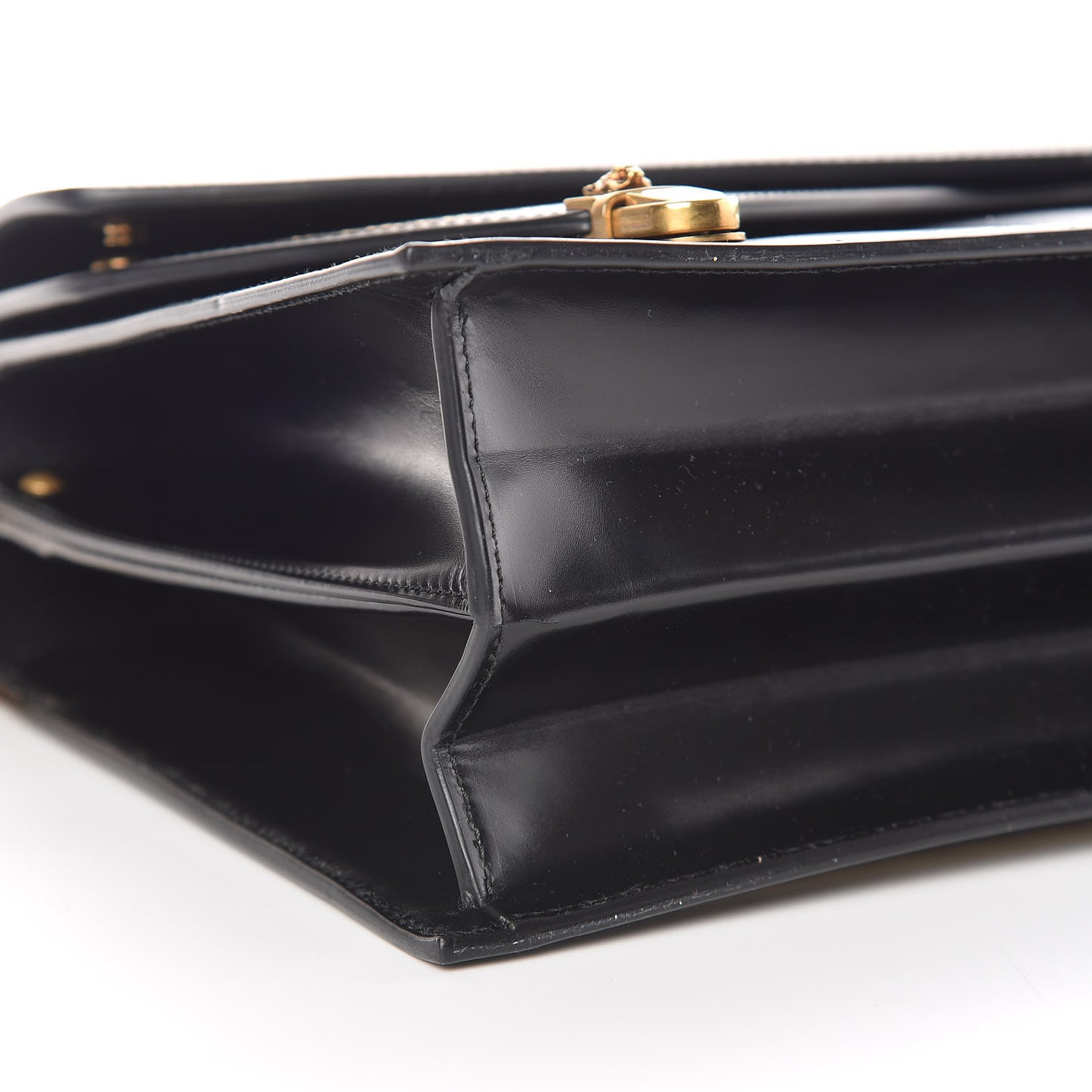 Smooth Calfskin Medium Ottilia Top Handle Bag Black