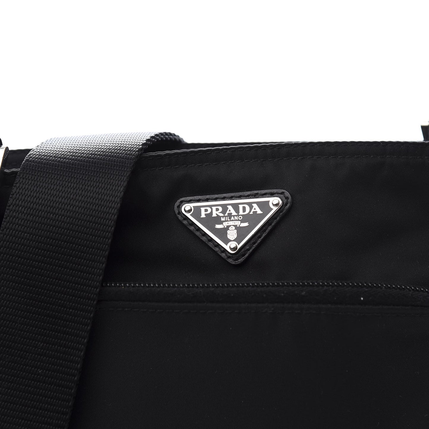 Nylon Vela Flat Messenger Bag Black