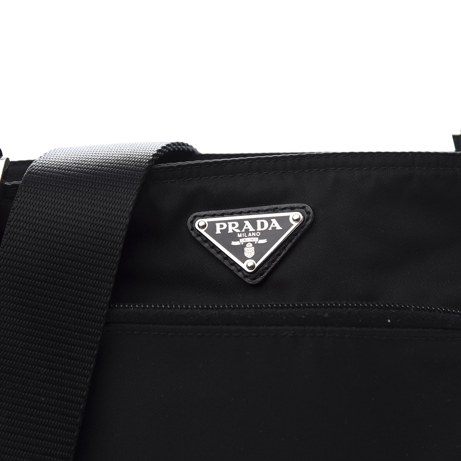 Prada Nylon Vela Flat Messenger Bag Black 8 of 8