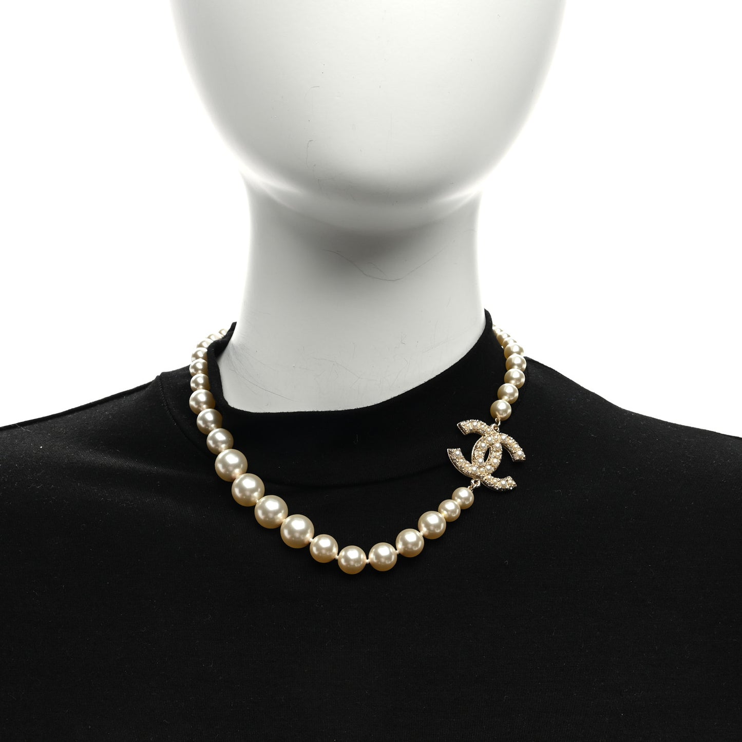 Pearl CC 100th Anniversary Necklace Light Gold