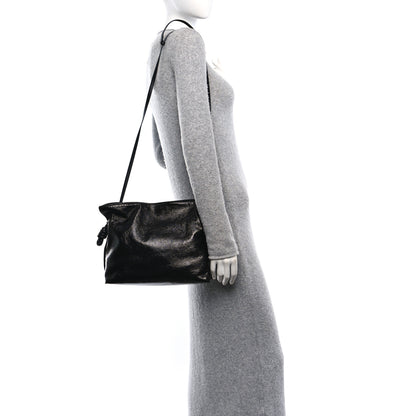 Loewe Crackle Patent Calfskin Medium Flamenco Knot Bag Black 2 of 9