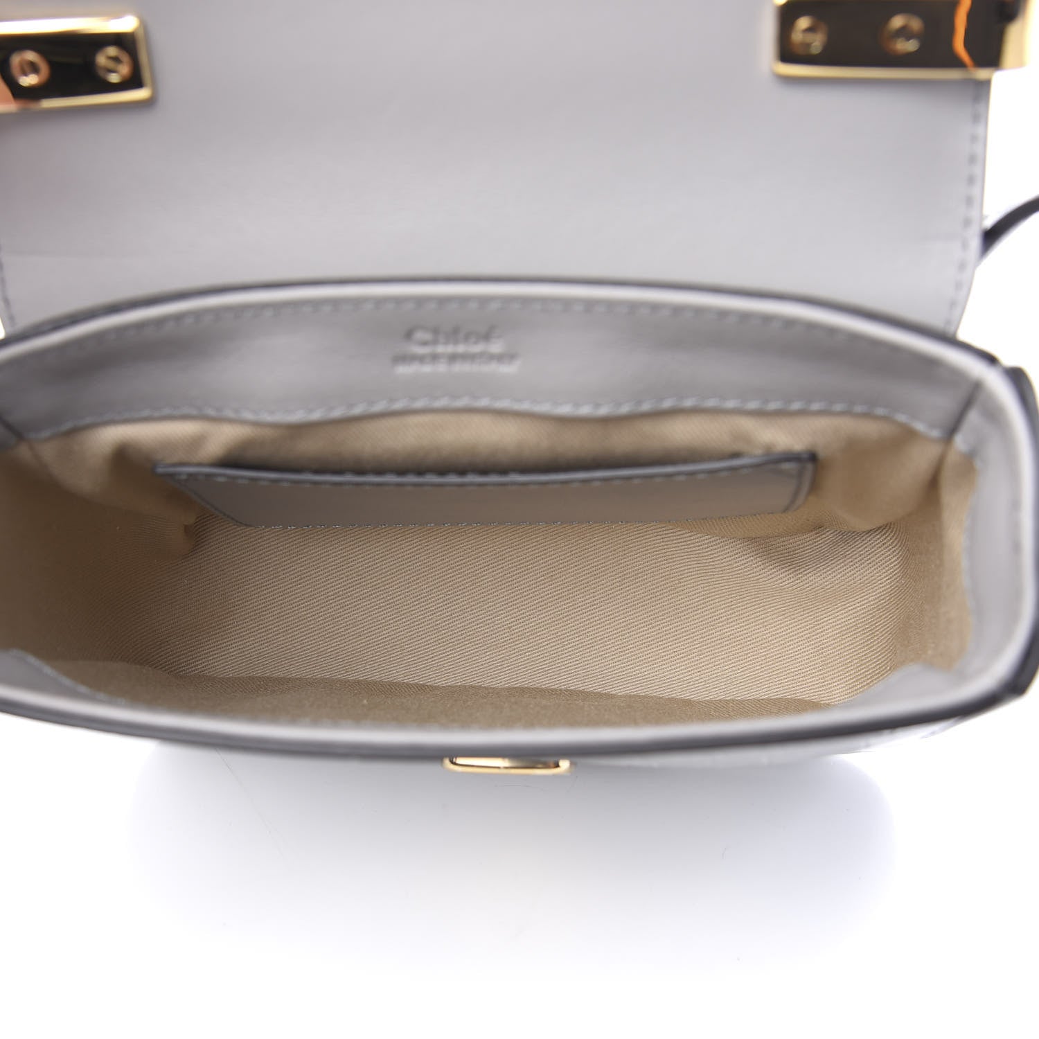 Chloe Crocodile Embossed Calfskin Mini C Double Carry Stormy Grey 4 of 8