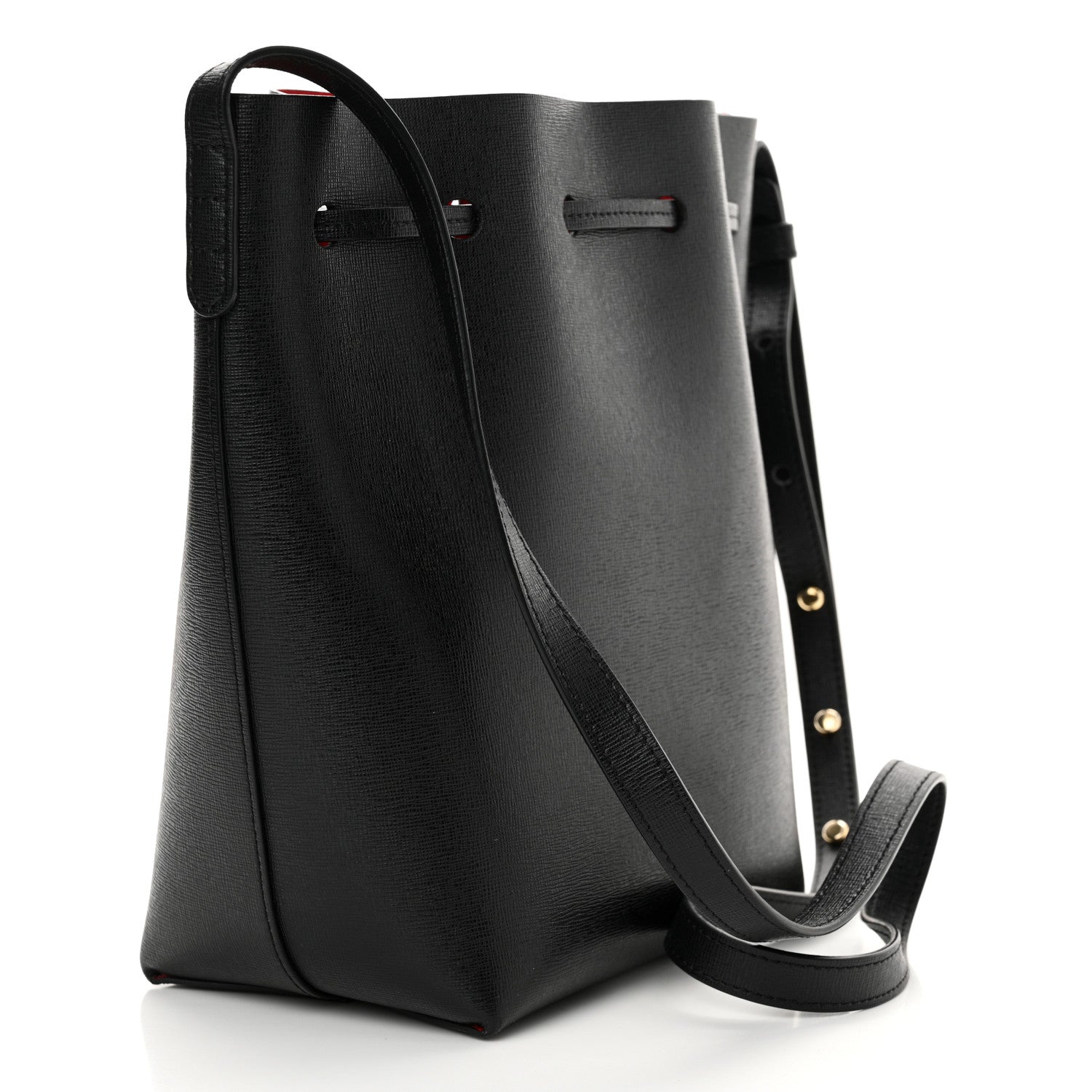 Mansur Gavriel Calfskin Mini Bucket Bag Black Flamma 3 of 9