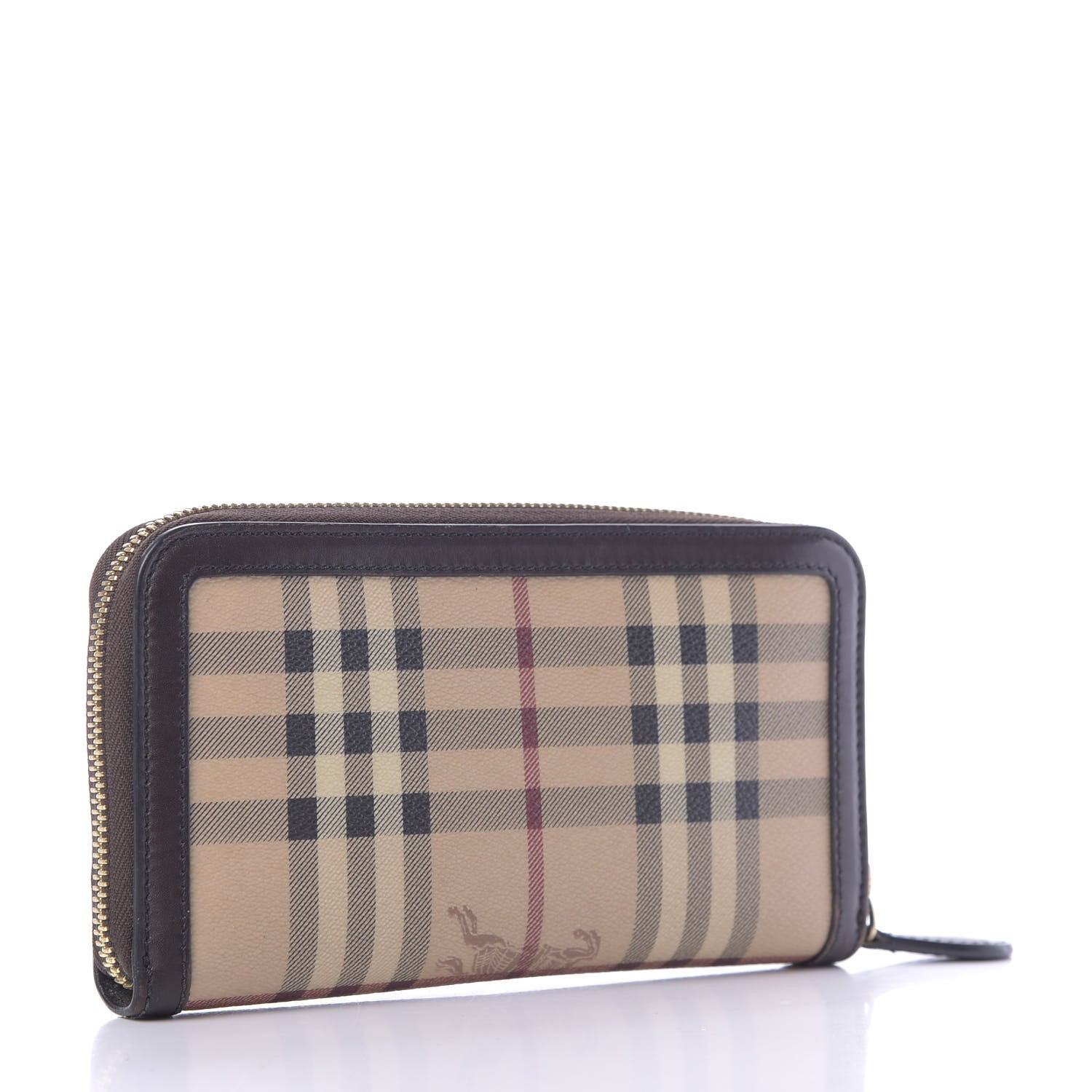 Burberry Haymarket Check Large Ziggy Zip Around Wallet Chocolate 2 of 9