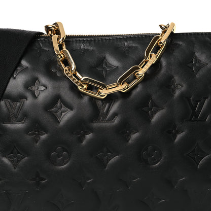 Louis Vuitton Lambskin Embossed Monogram Coussin PM Black 7 of 12