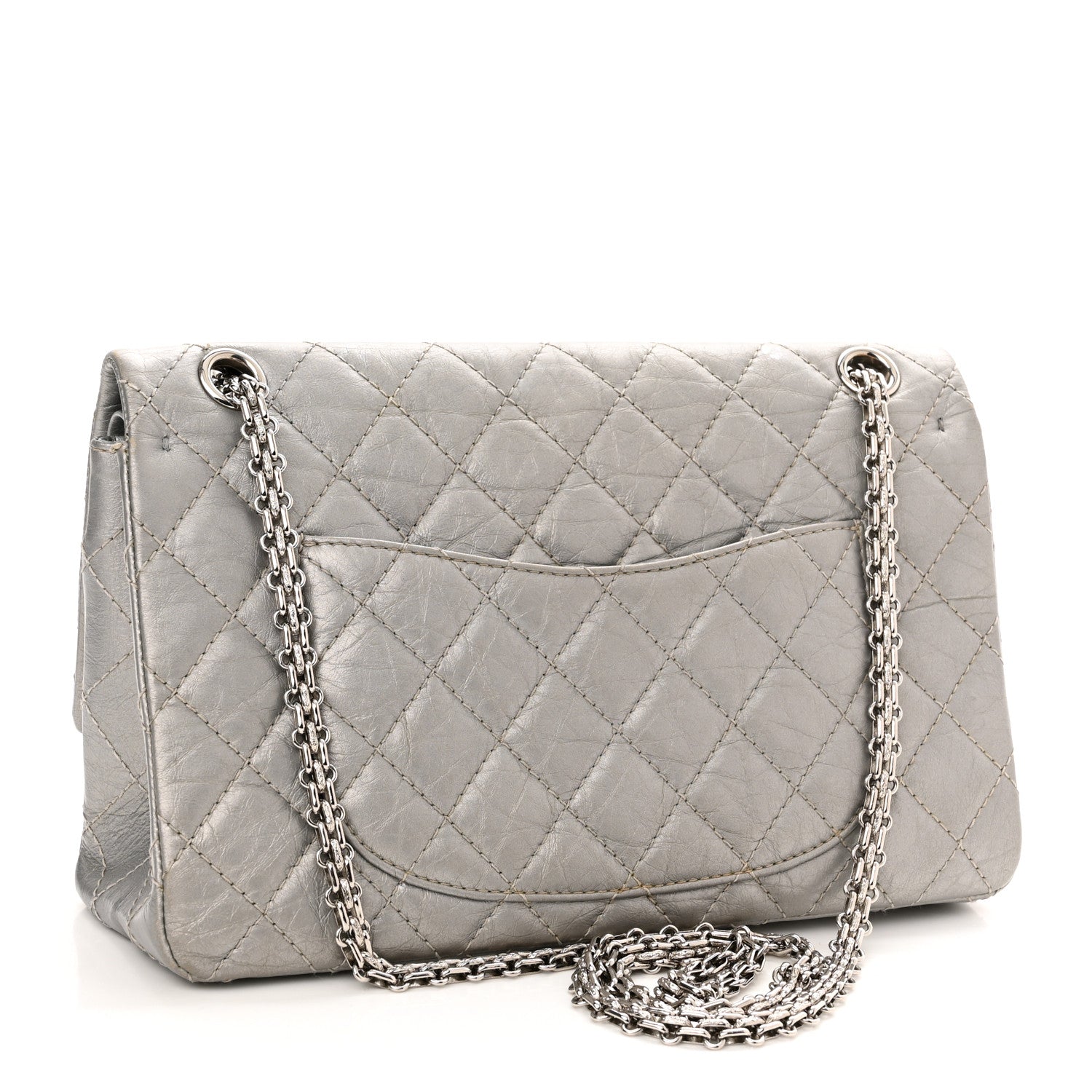 Chanel Metallic Aged Calfskin Quilted 2.55 Reissue 226 Flap Silver 3 of 16