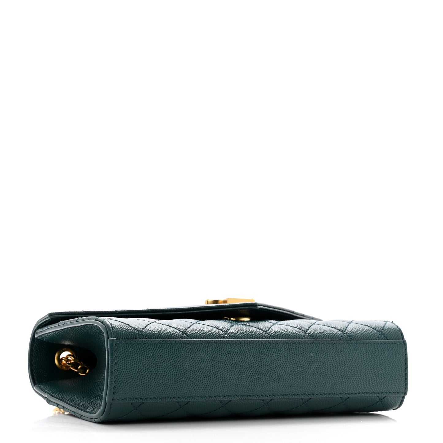 Grain De Poudre Textured Mixed Matelasse Triquilt Small Monogram Satchel Sea Turquoise