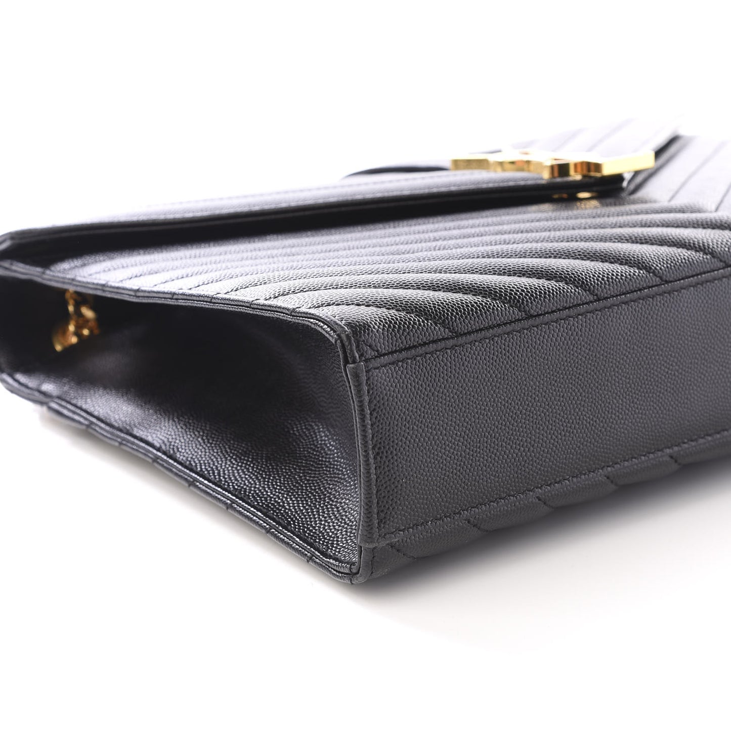 Grain De Poudre Matelasse Chevron Large Monogram Satchel Black