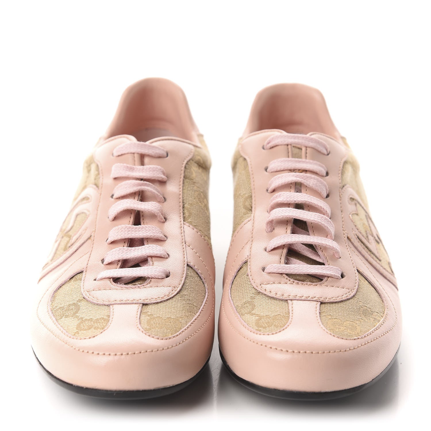 Gucci Monogram Nappa Interlocking G Sneakers 37 New Sand Rose Dragea 2 of 10