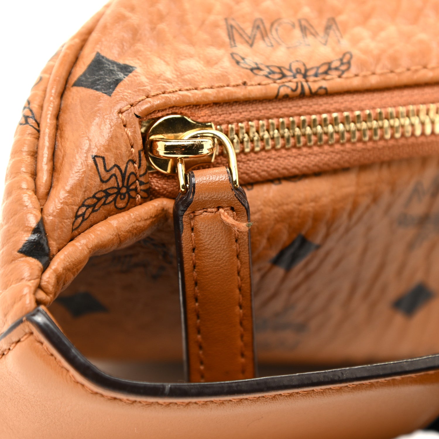 MCM Visetos Medium Fusten Belt Bag Cognac 12 of 12