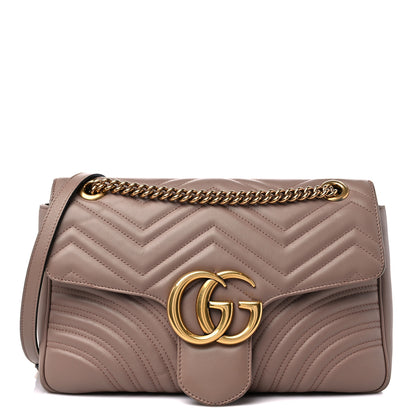 Gucci Calfskin Matelasse Medium GG Marmont Shoulder Bag Porcelain Rose 1 of 13