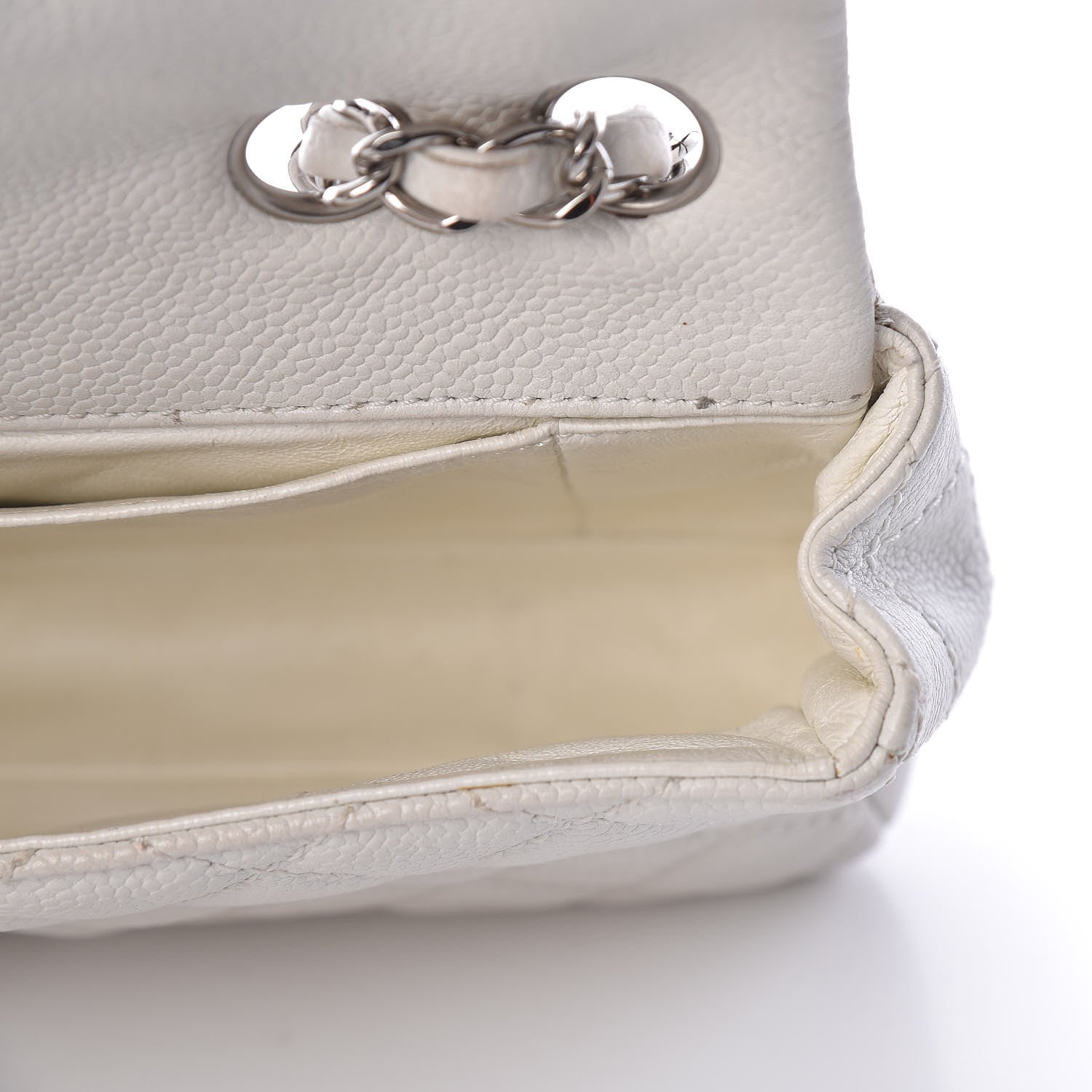 Chanel Soft Caviar Quilted East West Flap White 17 of 31