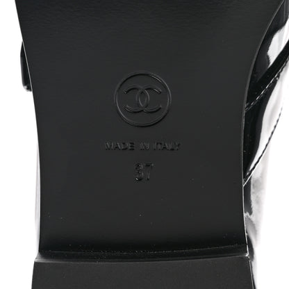 Chanel Patent Calfskin Mary Janes Flats 37 Black 8 of 10