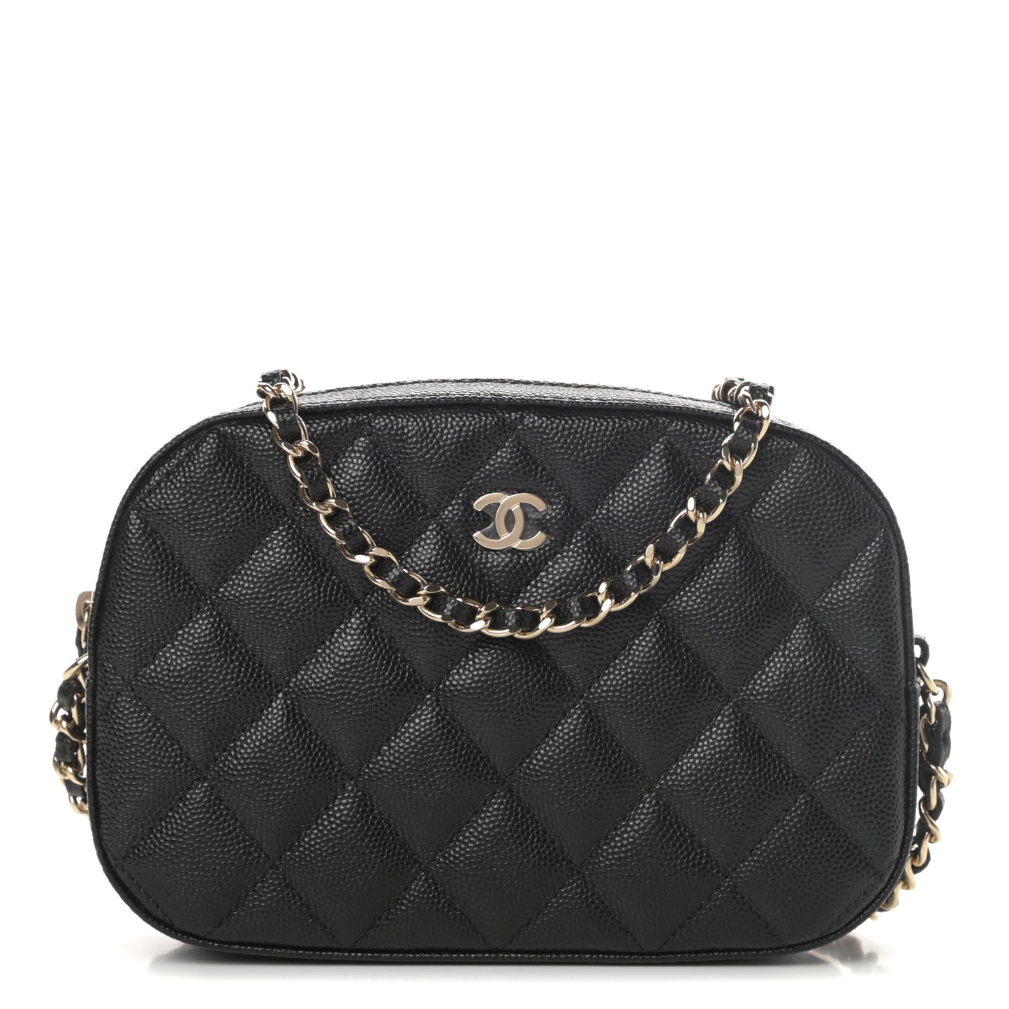 Caviar Quilted Vanity With Chain Black