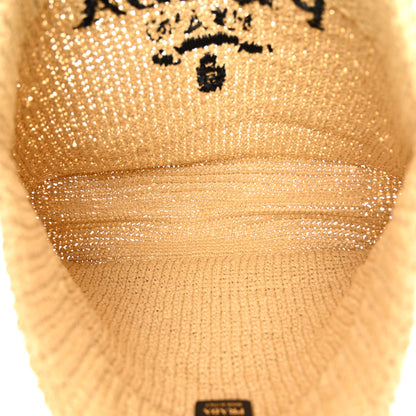 Prada Yarn Raffia Effect Crochet Embroidered Logo Tote Naturale 5 of 9