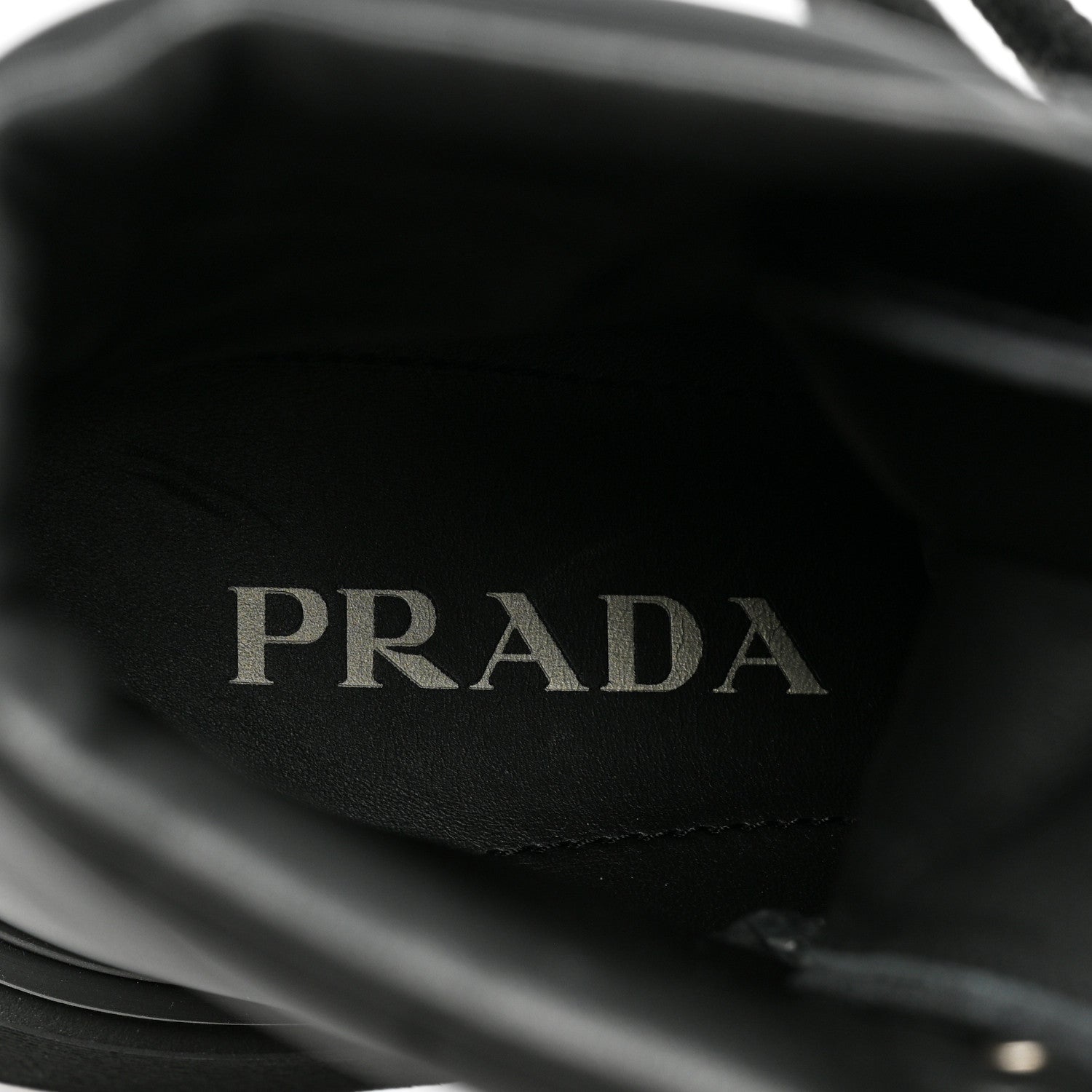 Prada Spazzolato Rois Re-Nylon Metal Triangle Logo Mens 40mm Combat Boots 6 Black 8 of 9