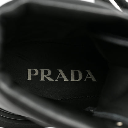 Prada Spazzolato Rois Re-Nylon Metal Triangle Logo Mens 40mm Combat Boots 6 Black 8 of 9
