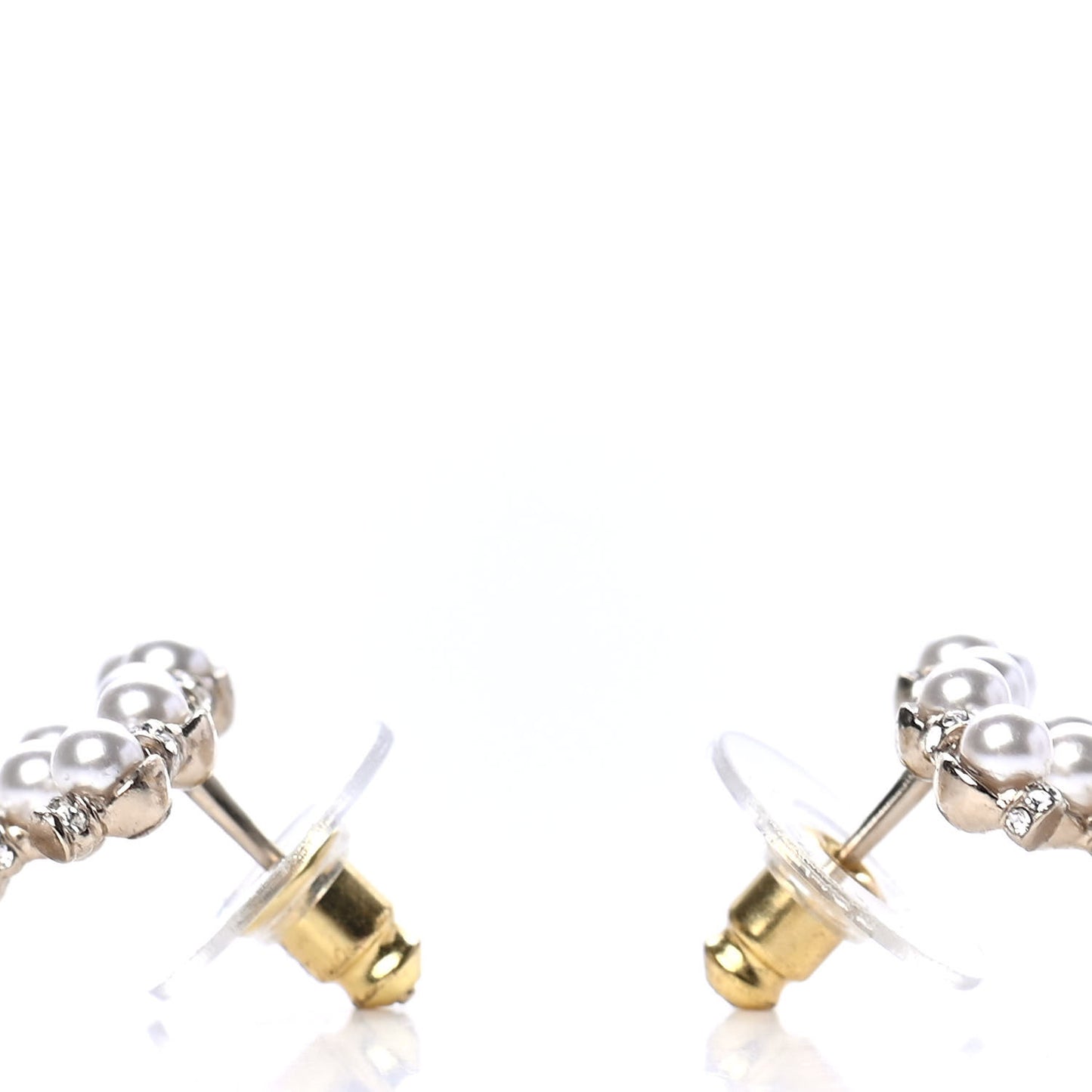 Pearl Crystal Nefertiti CC Earrings Gold