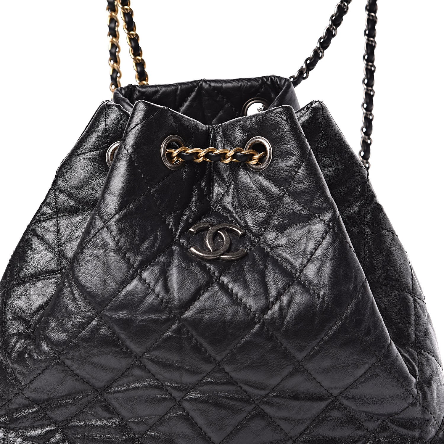 Chanel Aged Calfskin Quilted Gabrielle Backpack Black 10 of 10