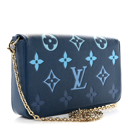Louis Vuitton Empreinte Monogram Giant Felicie Pochette Chain Wallet Gradient Blue 4 of 10