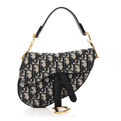 Christian Dior Oblique Mini Saddle Bag Blue 1 of 9