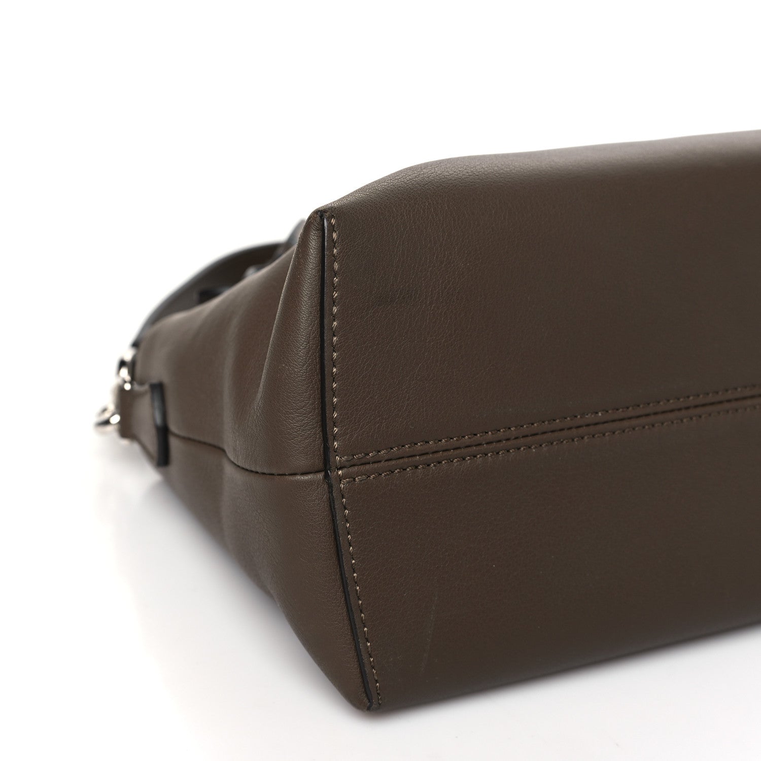 Fendi Vitello Dolce Bi-Color FF 1974 Embossed Medium By The Way Boston Bag Maya Black 10 of 11