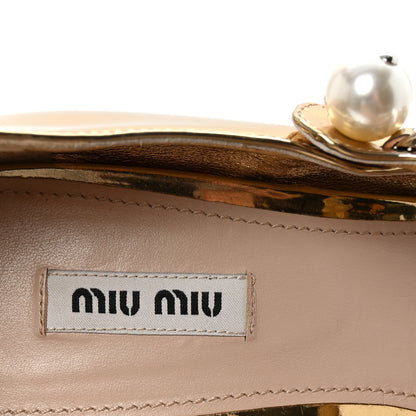 Miu Miu Metallic Patent Colorblock Mary Jane Pumps 40 Platino Black 8 of 9