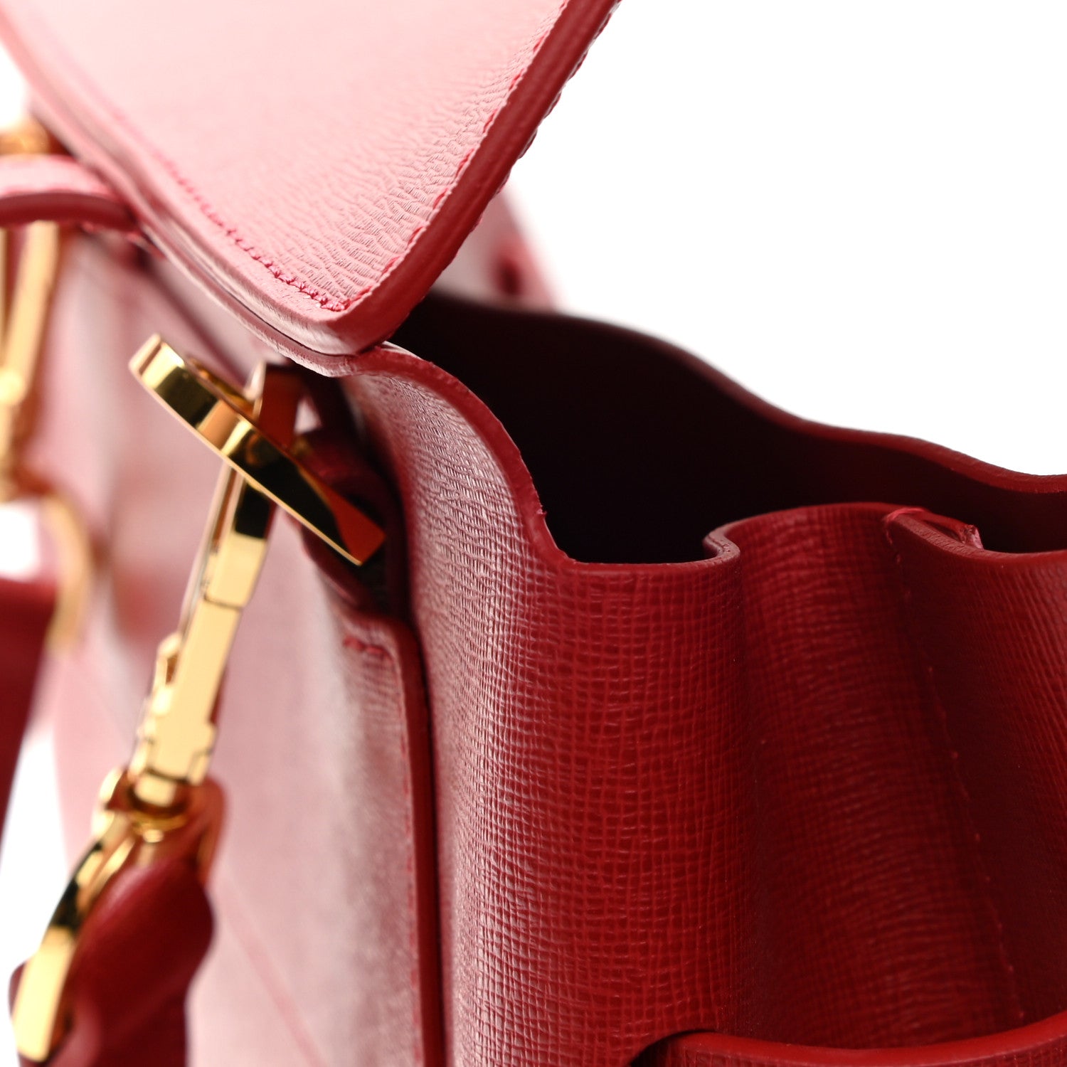 Mansur Gavriel Saffiano Lady Bag Flamma 12 of 13