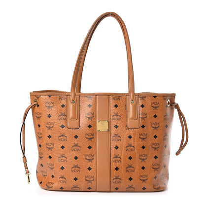 MCM Visetos Medium Liz Reversible Shopper Tote Cognac 4 of 18