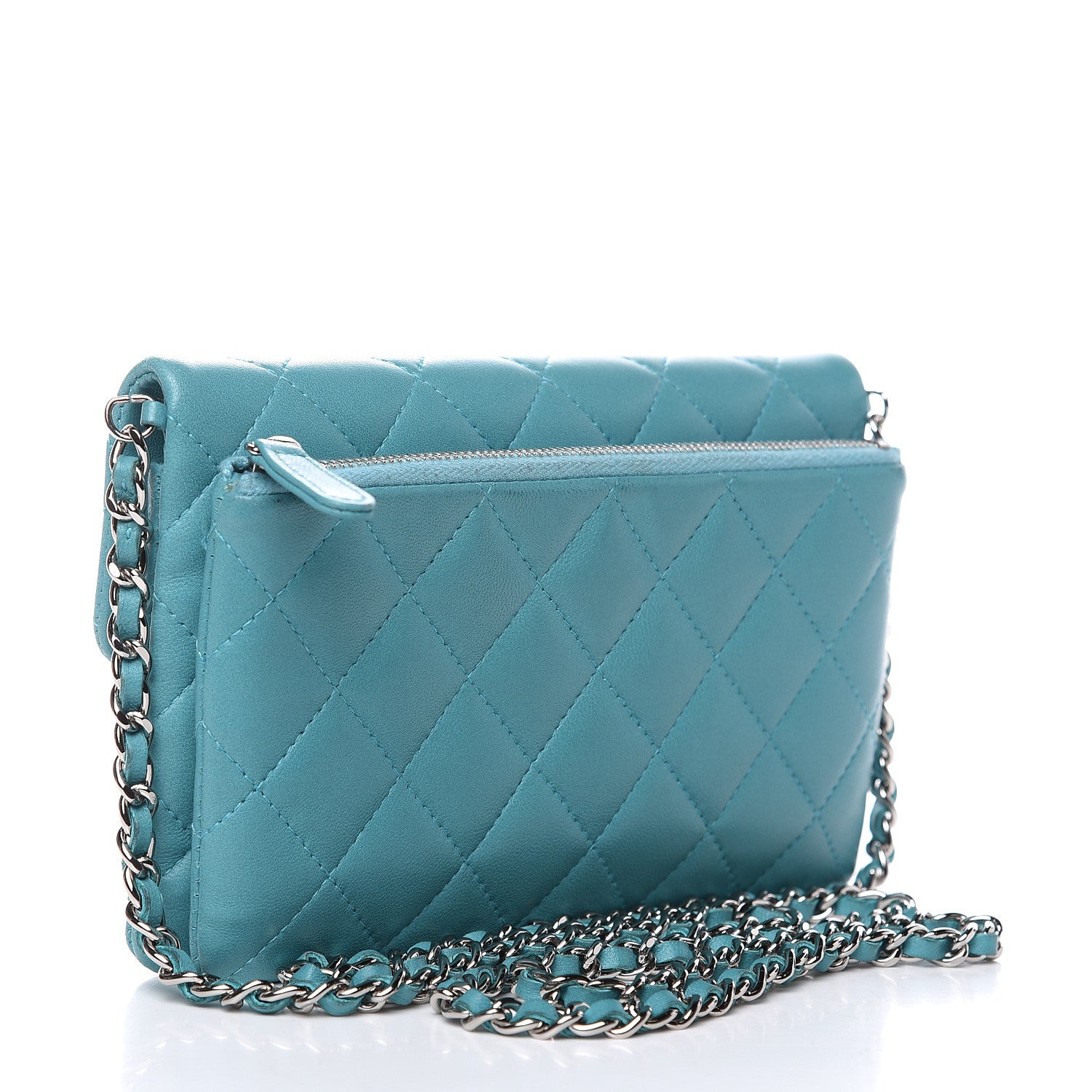 Chanel Lambskin Quilted Mini Flap Crossbody Bag Turquoise 3 of 16
