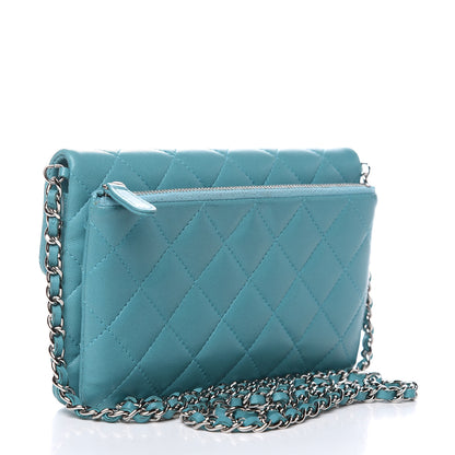 Chanel Lambskin Quilted Mini Flap Crossbody Bag Turquoise 3 of 16