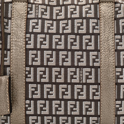 Fendi Zucchino Vachetta Forever Boston Caffe Argilla Canna di Fucile 8 of 15