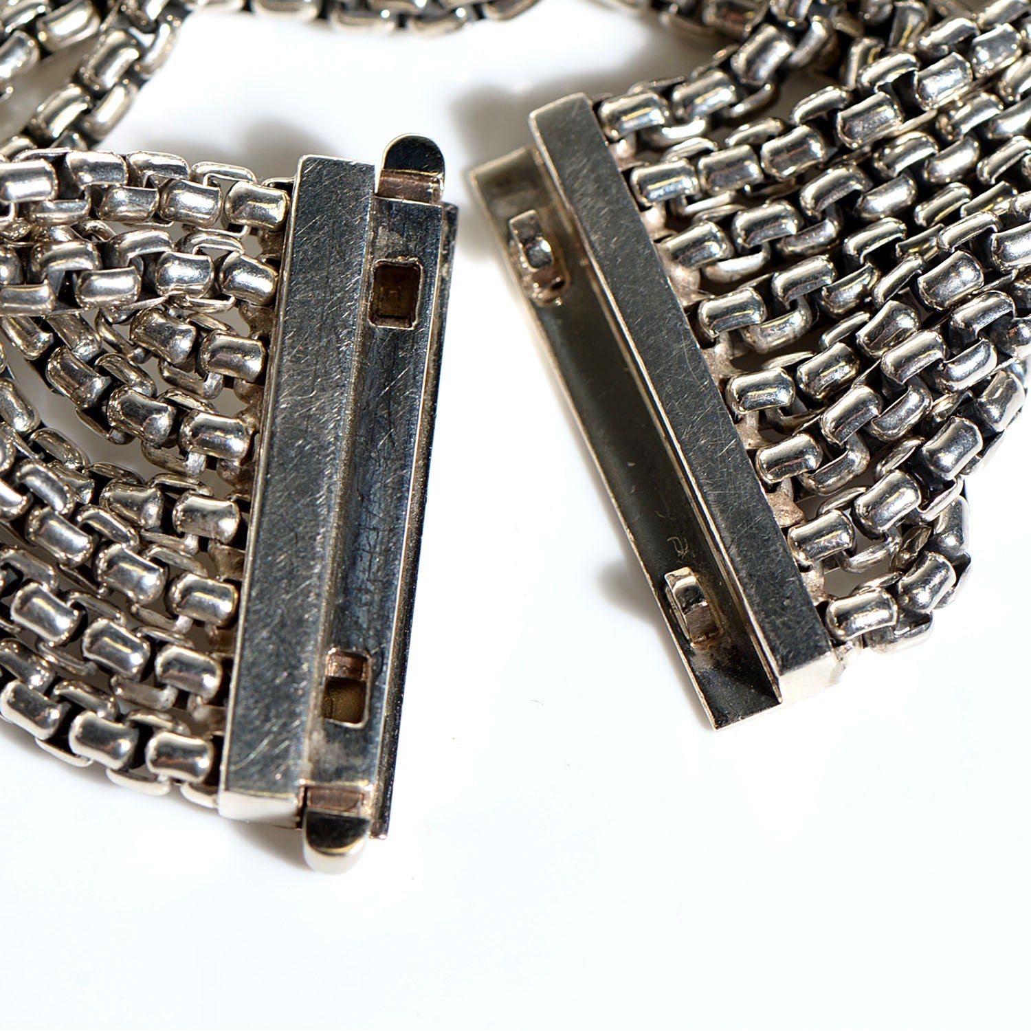 David Yurman Sterling Silver Eight-Row Box Chain Bracelet 8 of 9