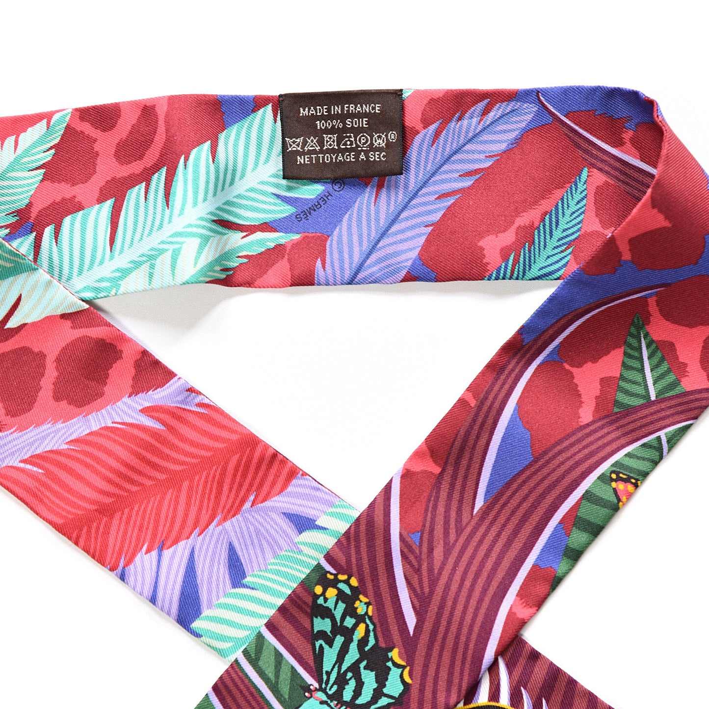 Silk Jaguar Quetzal Twilly Bordeaux Vert Bleu