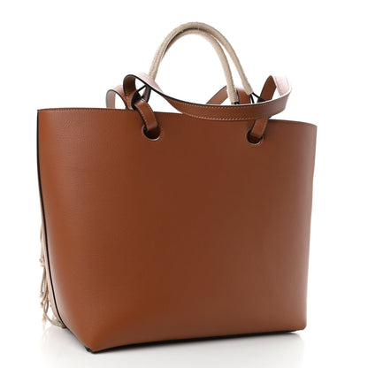 Loewe Calfskin Woven Cord Anagram Tote Bag Tan 3 of 9