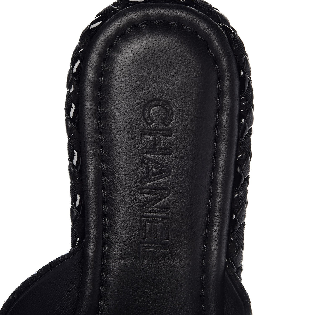 Chanel Fabric Mule Sandals 38 Black 7 of 8