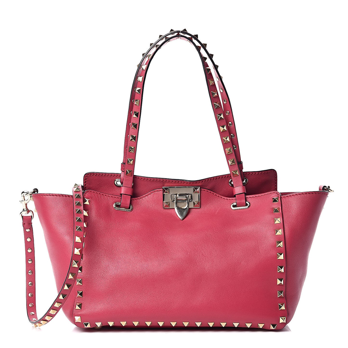 Vitello Small Rockstud Tote Cyclamin