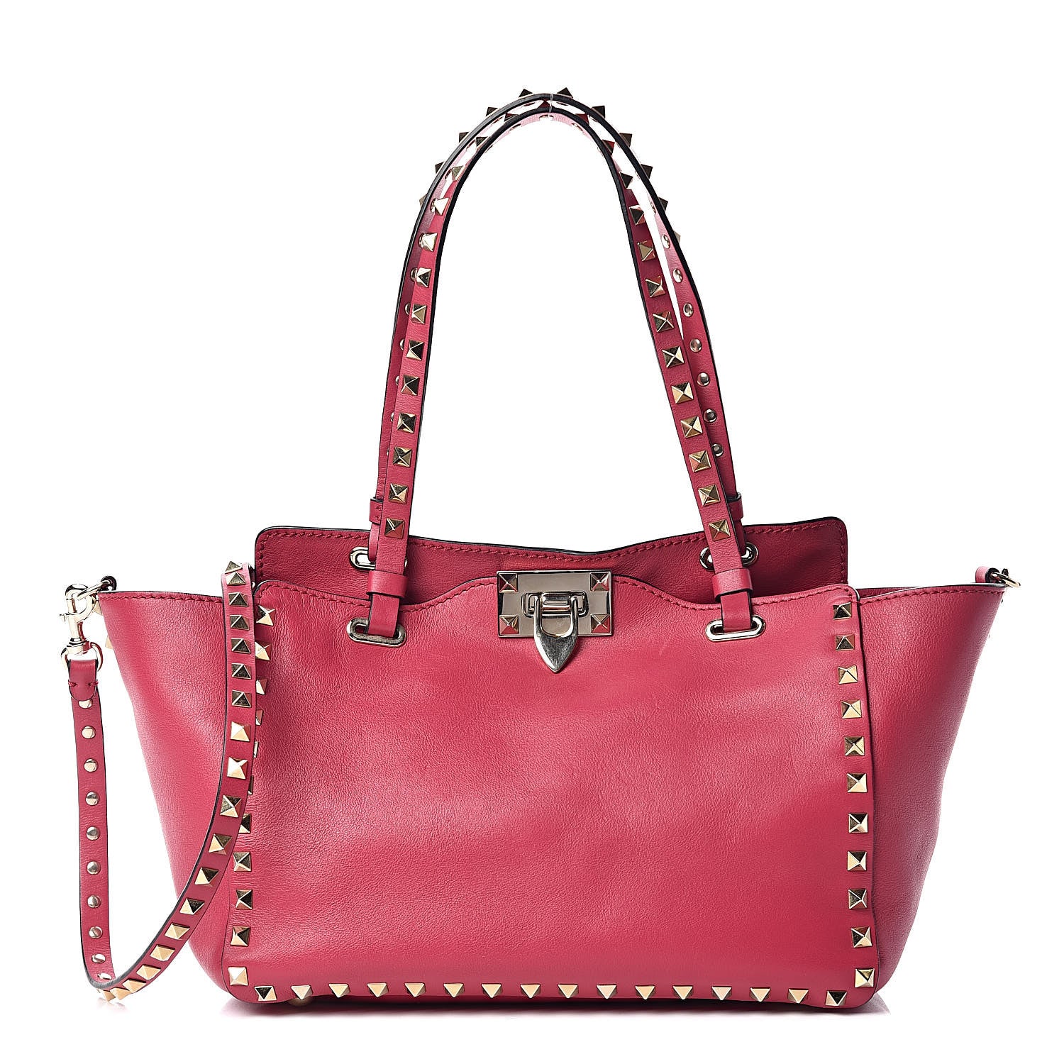 Valentino Garavani Vitello Small Rockstud Tote Cyclamin 1 of 10