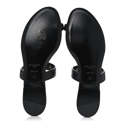 Saint Laurent Calfskin Chain Jota Maillon Sandals 39 Black 5 of 9